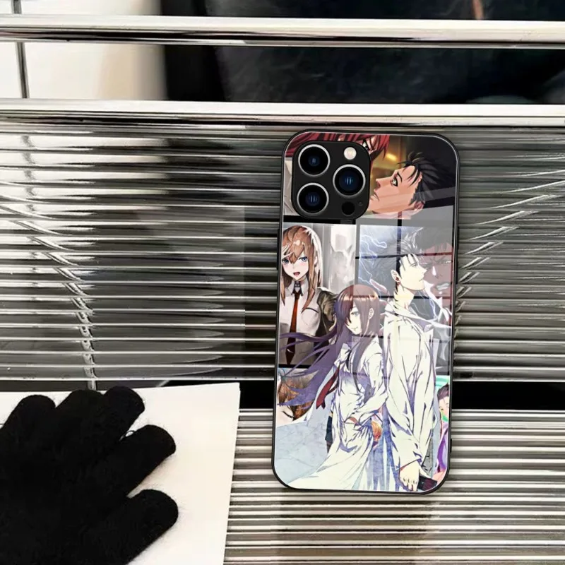 Anime Steins Gate 0 Phone Case Tempered Glass FOR IPhone 14 13 11 12 Pro 8 7 Plus X 13 Pro MAX XR XS MINI Covers