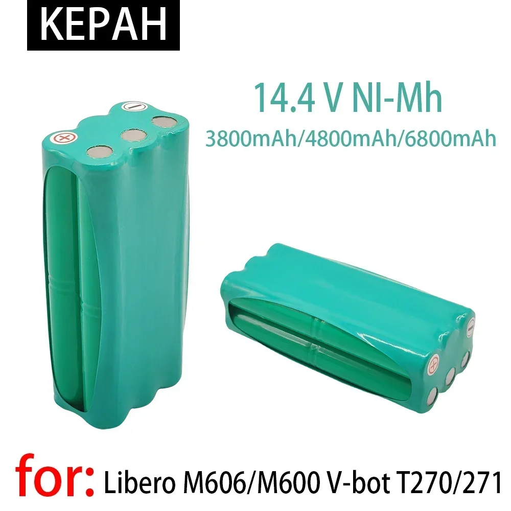 14.4V NI-MH 3800mah-4800mAh -6800mAh battery, suitable for robot vacuum cleaner liberoV-M600/M606 v-botT270/271 batteries