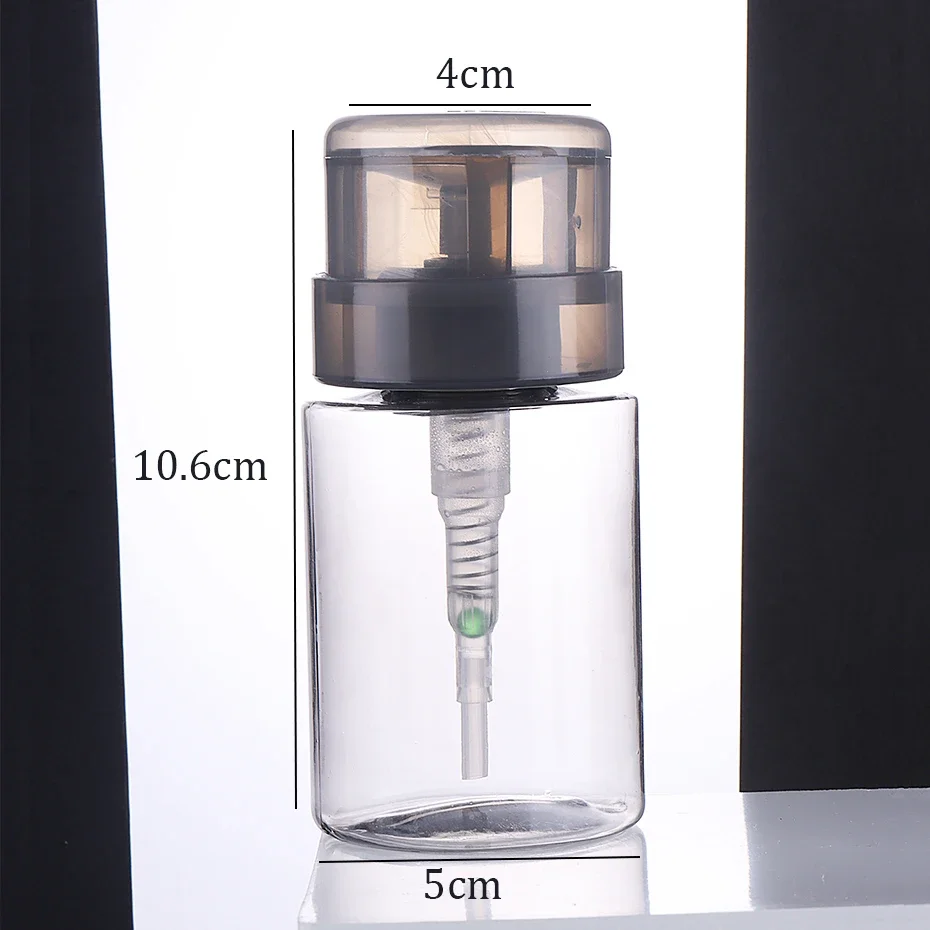 100ml Nail Refillable Empty Press Pump Bottle Clear Black Dispenser Liquid Container Remover Cleaner Polish Makeup Manicure Tool