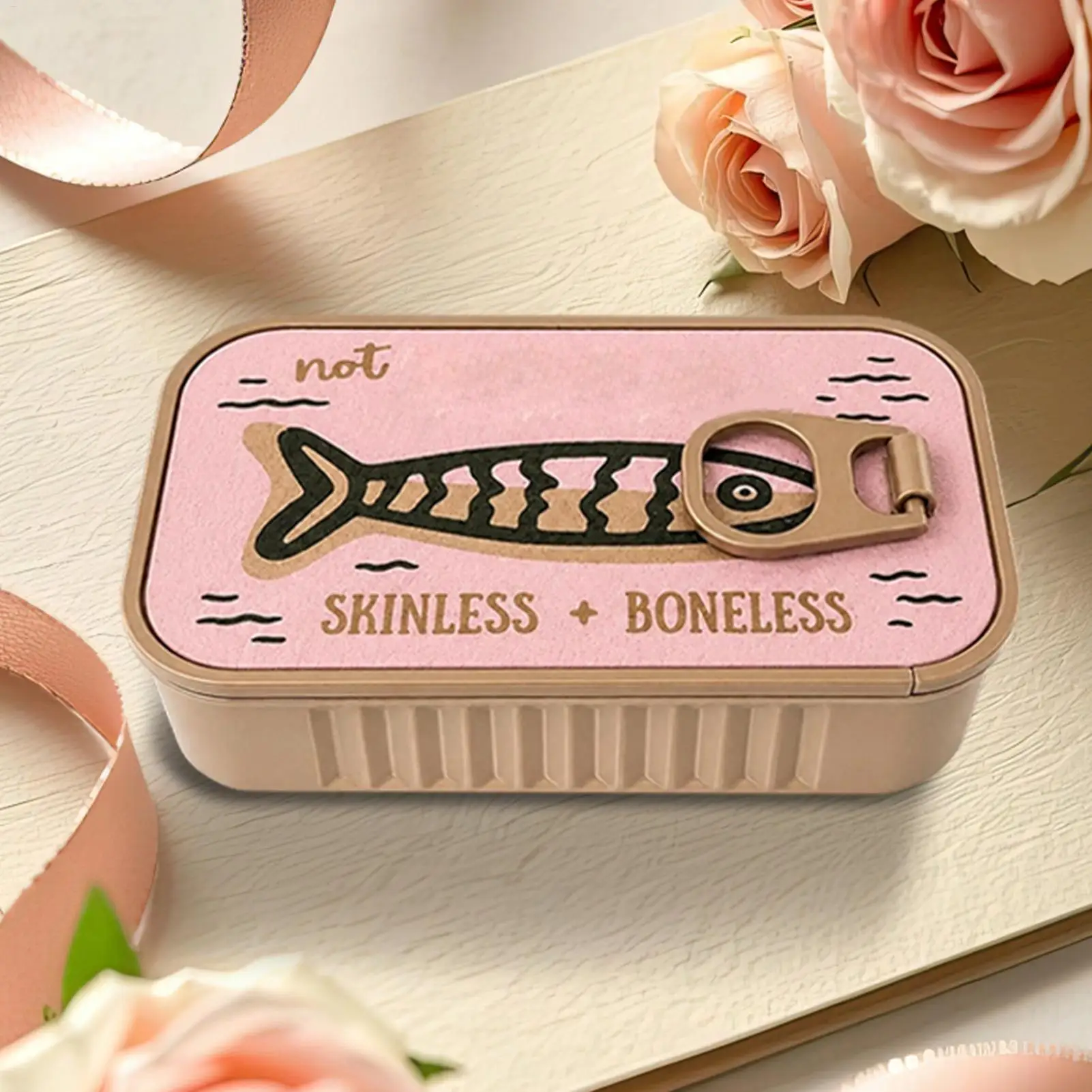 Cute Sardine Can Jewelry Box Easy Open Lid Necklace Earring Storage Case Practical Household Organizer Portable Container