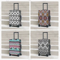 Patrón tribal étnico sin costuras, cubierta protectora de equipaje elástica gruesa, traje con cremallera para bolsa, fundas para maleta, cubierta de carrito de viaje