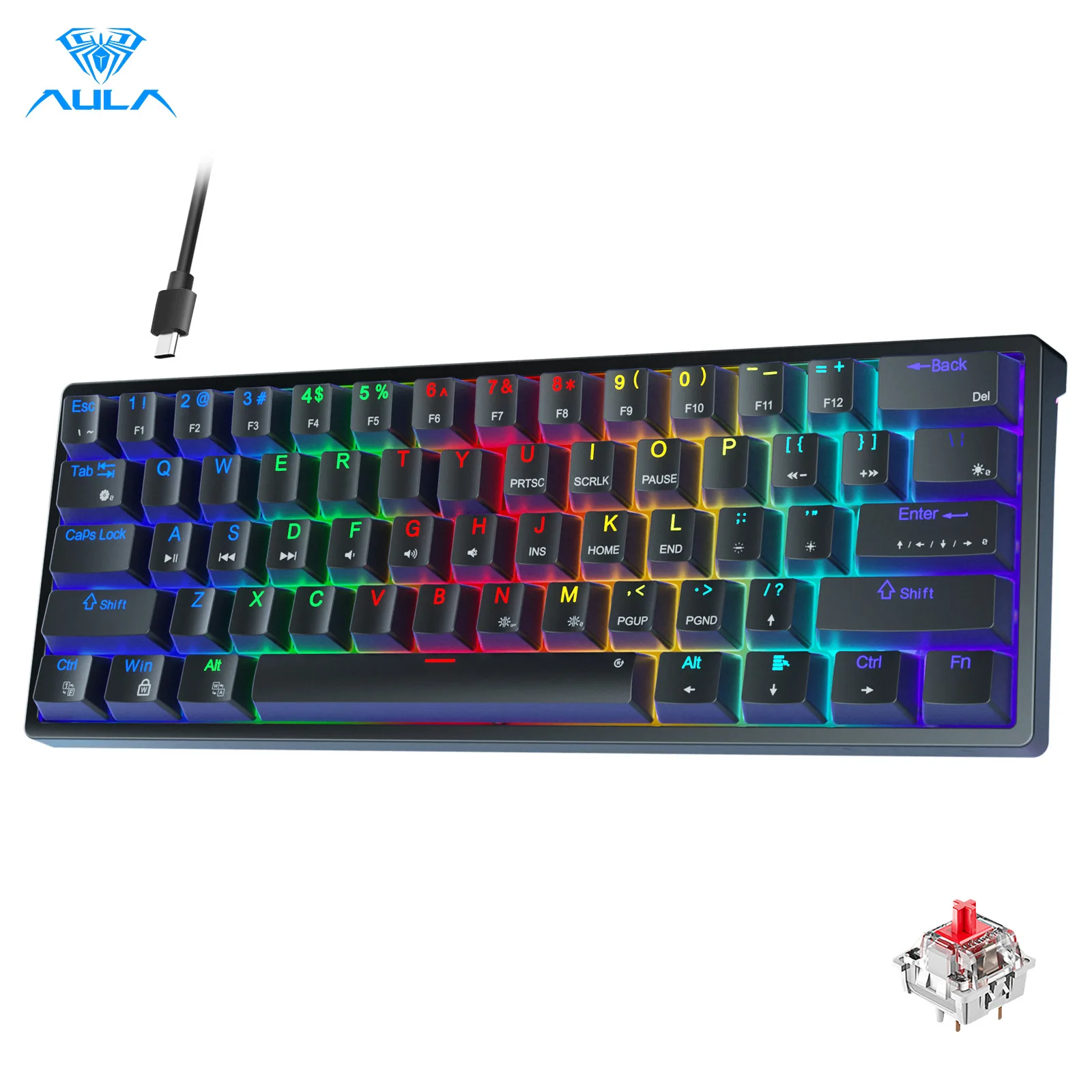 AULA F3261 61-Key RGB Mechanical Keyboard (Red Switch) image