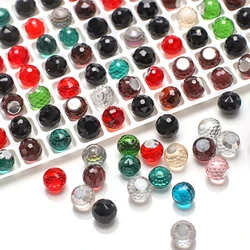 20 Pcs  6/8/10/12mm 128Faceted Glass Round Beads No Hole Flatback Crystal Beads For Jewelry Making Earings Necklace Accessories