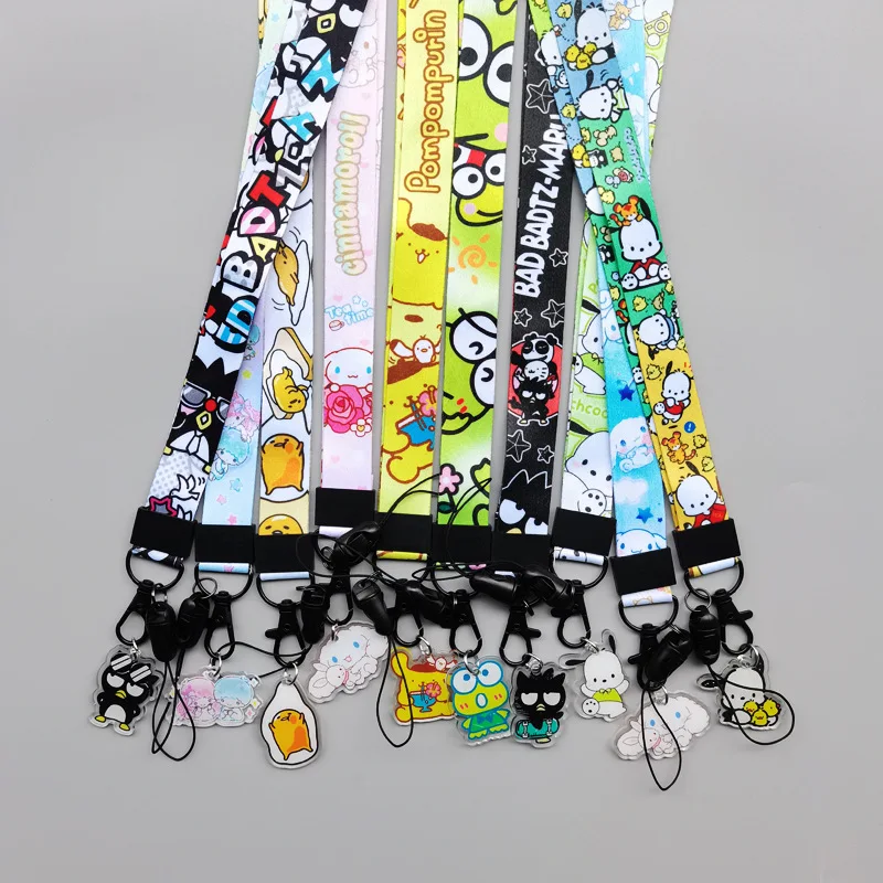 Cute Sanrio Characters Cosplay Accessories Cartoon Neck Strap Lanyard with Phone Strap and Card Holder