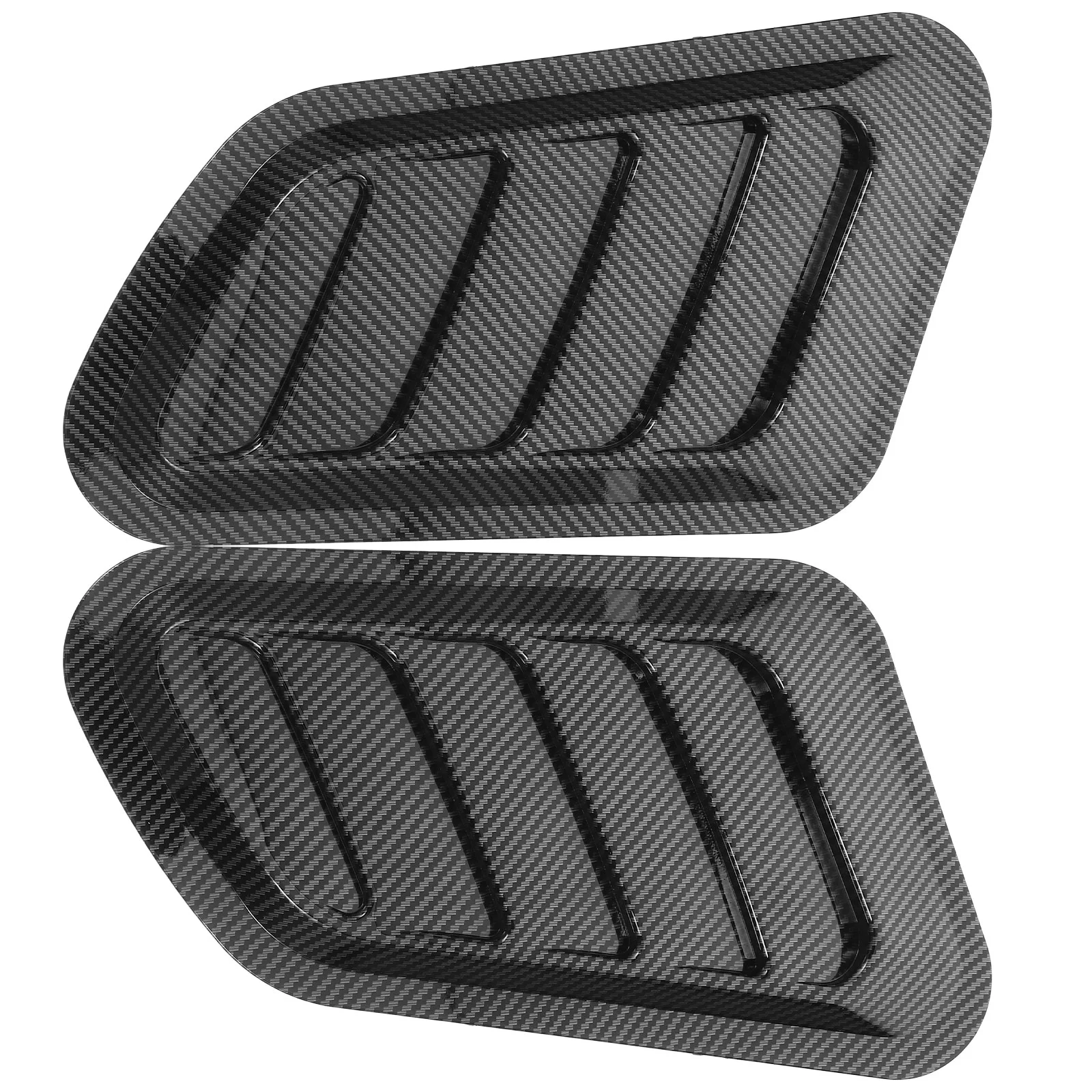 

2 Pcs Hood Trim Car Outlet Vent Sticker Auto Accessories Paste Bonnet Carbon Fiber Pp Side Vents