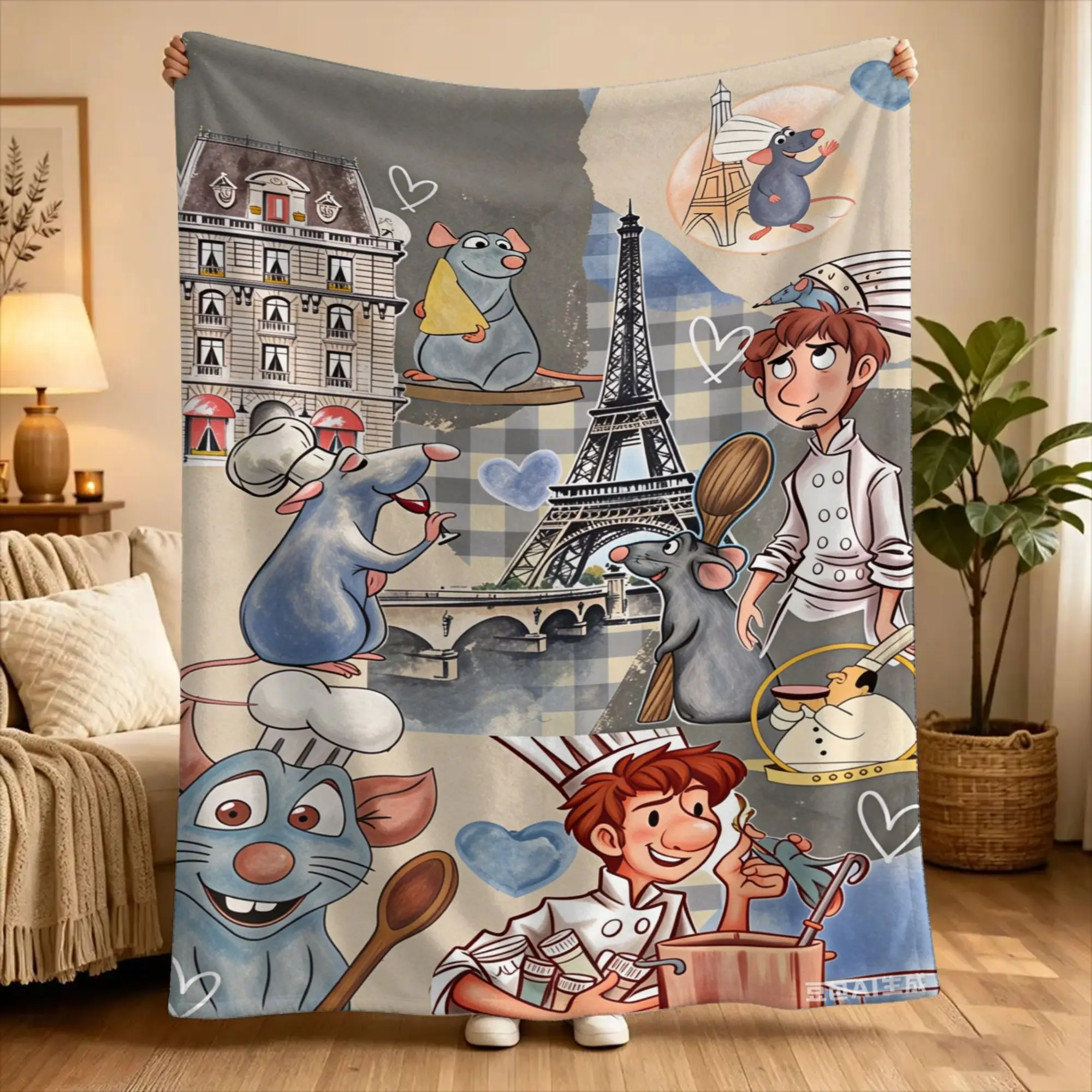 Ratatouille Blanket Quality Warm Soft Anyone Can Cook  Throw Blanket Winter Camping Living Room Novelty Bedspread