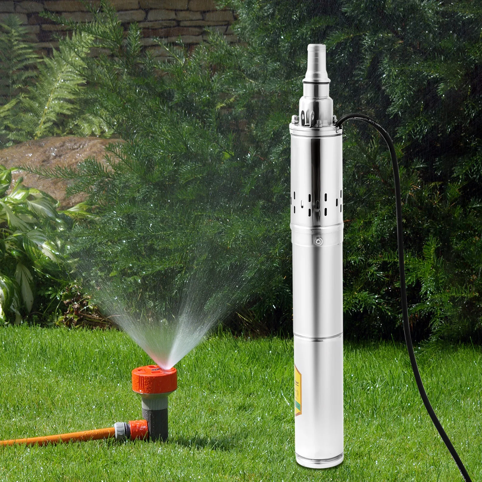 Deep Well Pump 0.5Hp – 0.37Kw Dc Pure Copper Motor – 213ft Max Head – 70.62Ft³/H – Stainless Steel – for Home Garden Irrigation – 2.76