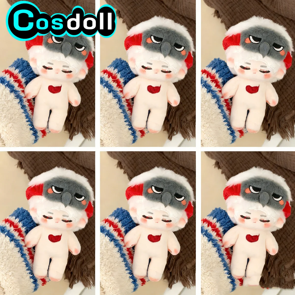 

In Stock 10cm Love and Deepspace Rafayel Sylus Caleb Stuffed Plushies Doll Clothes Keychain Flower Eye Patch Anime Game Toy Ki