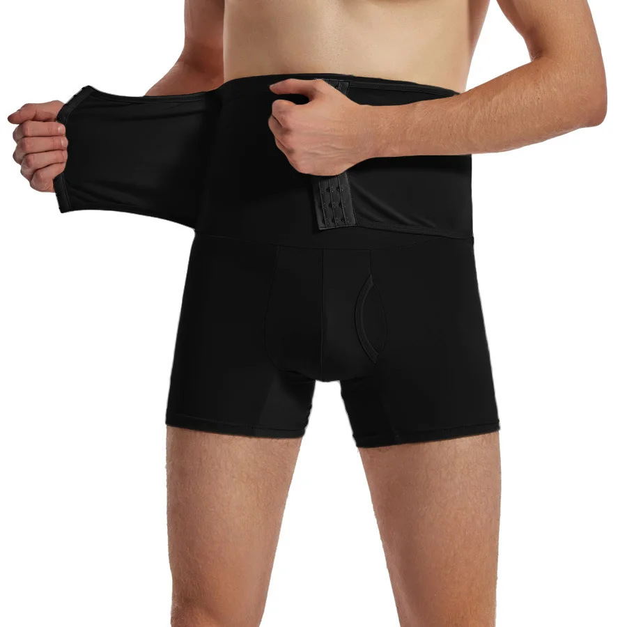 Men Tummy Control Shorts Shapewear High Waist Slimming Body Shaper Girdle Compression Padded Underwear Boxer Briefs Panties