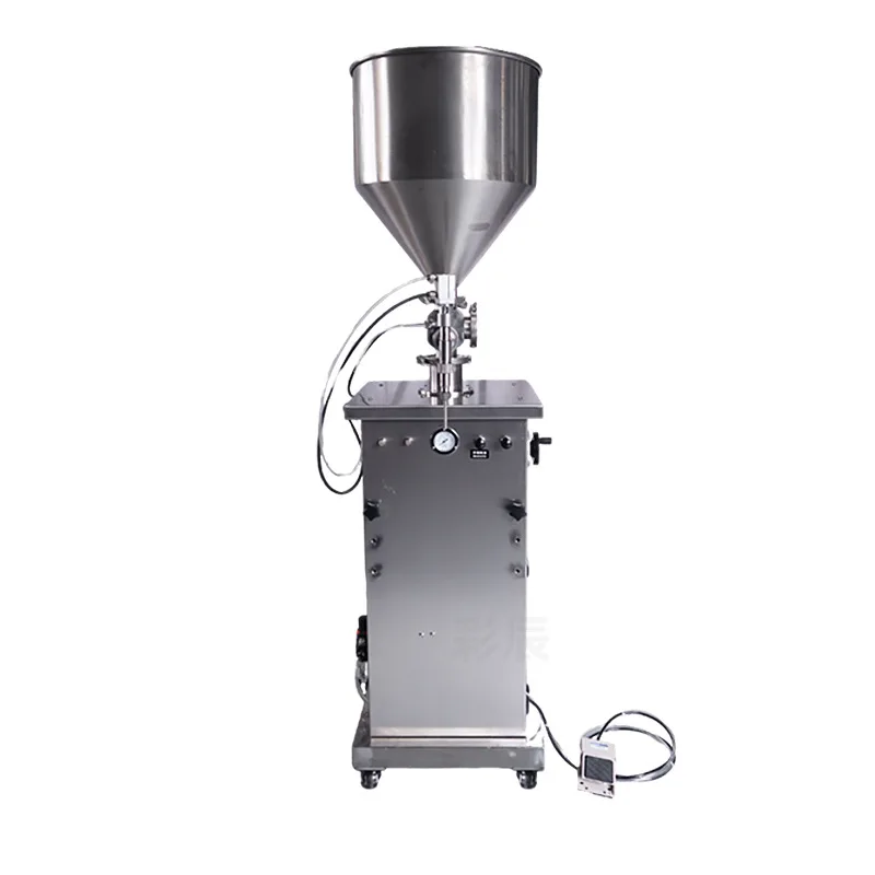 CE certified pneumatic  paste quantitative filling machine, semi-automatic single-head vertical paste filling ma