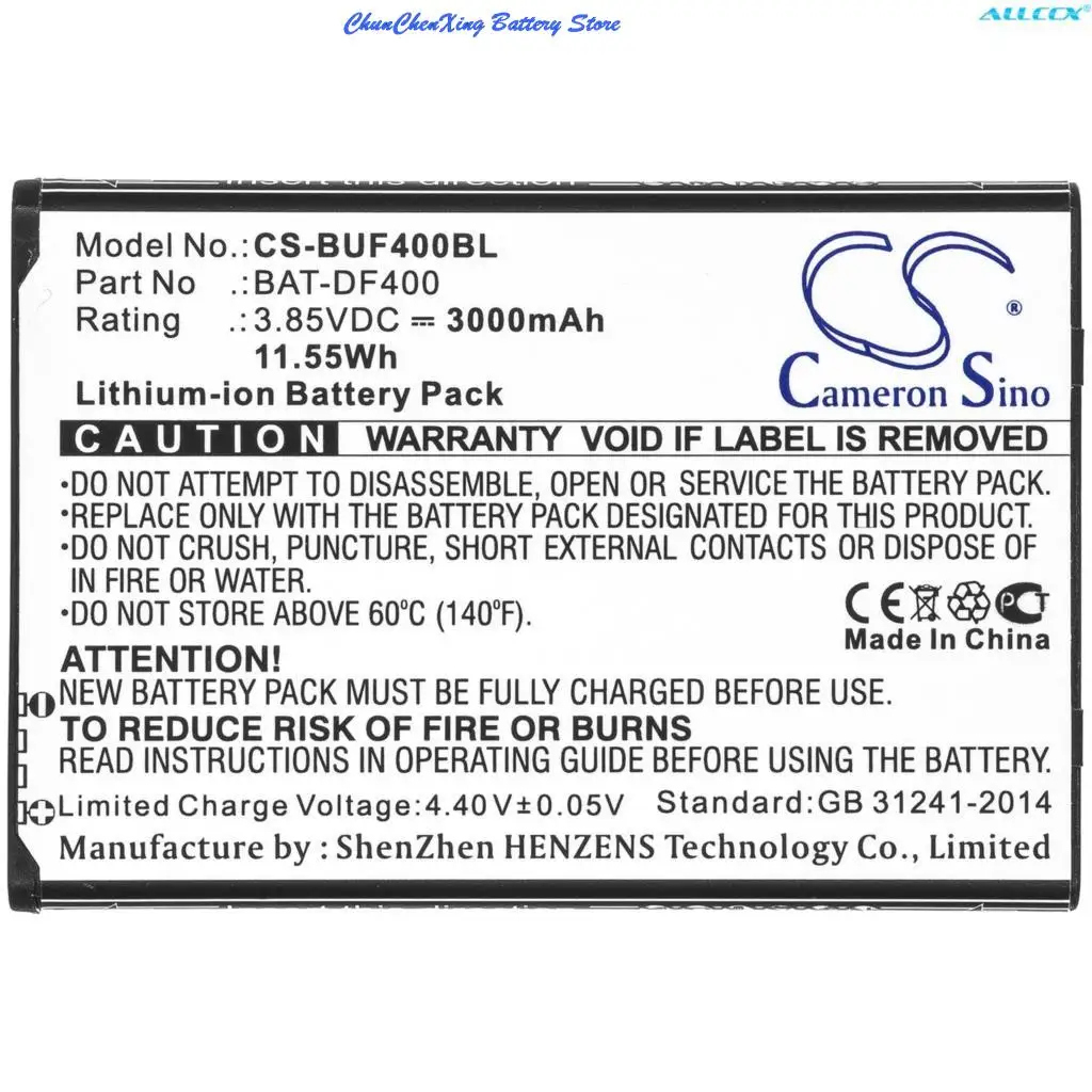 Cameron Sino 3000mAh Barcode Scanner Battery BAT-DF400, BAT-EF400 for Bluebird EF400