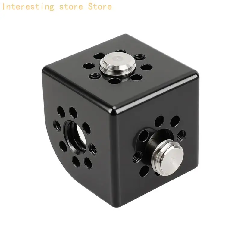 Aluminium-Kameramontageadapter mit schwarz eloxierter Oberfläche, 90-Grad-Verlängerung, 3/8"-1/4"-Schnittstellen, einfache – Detail 3