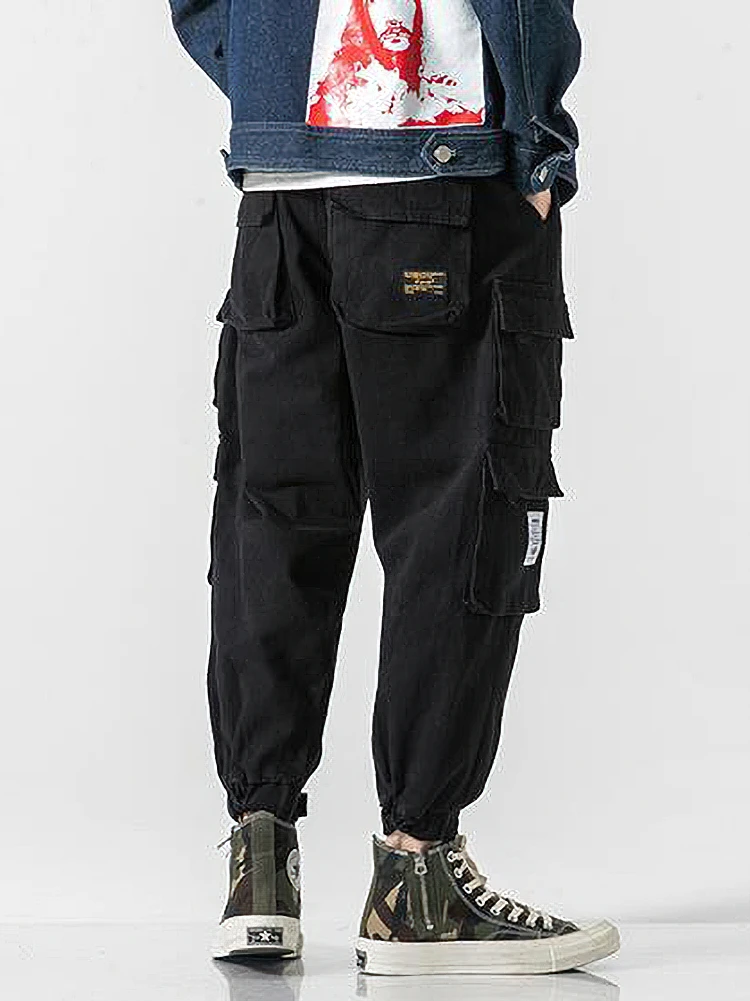 Koreanische Streetwear Cargo Jogginghose für Herren, Lässige Sport-Knöchellange Hose, Modische Sweathose für Männer – Detail 6