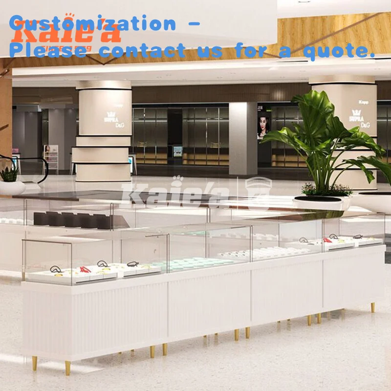 custom.High End Simple Design Customized Jewellery Display Cabinet Showcase Modern Glass Jewelry Display Table Jewelry Shop