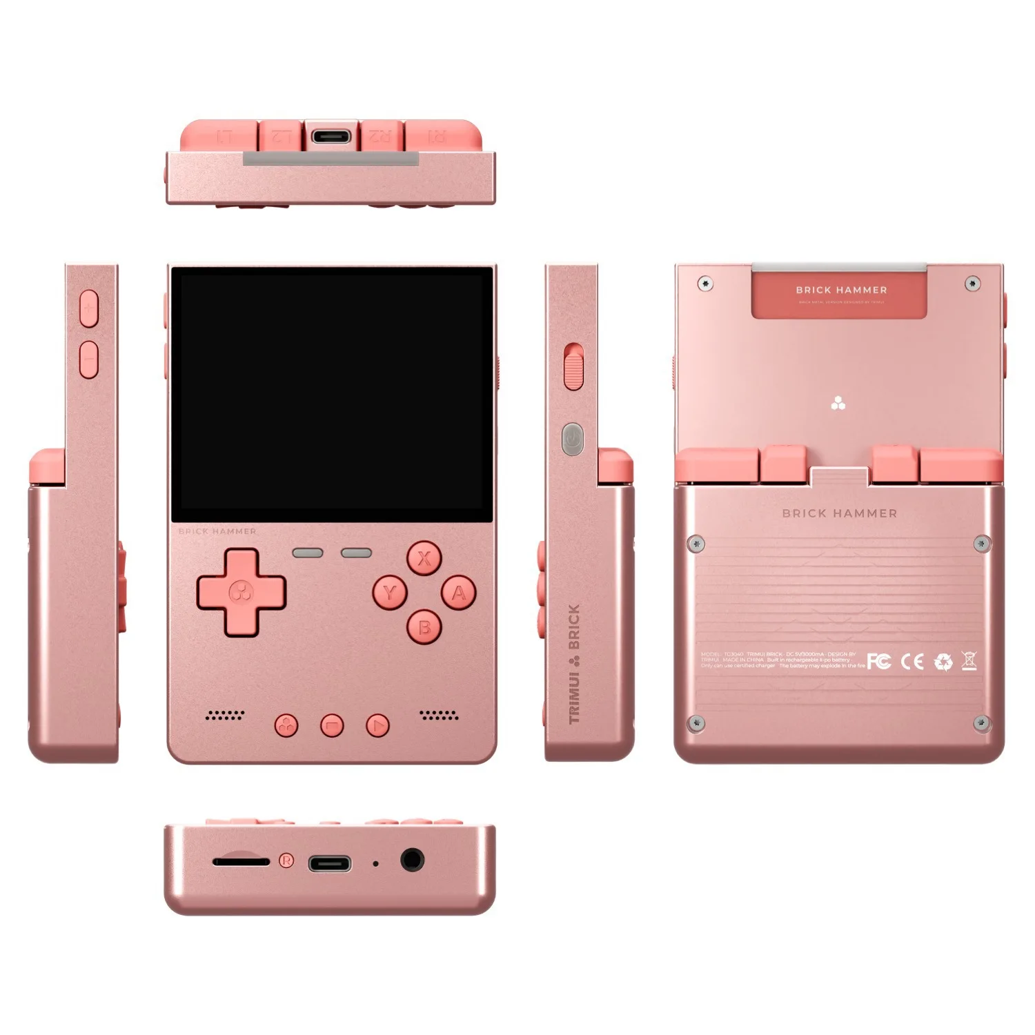 Brick Hammer Open Source Handheld Game Console Metal Vertical Retro Gaming Device Small Brick Portable Emulator