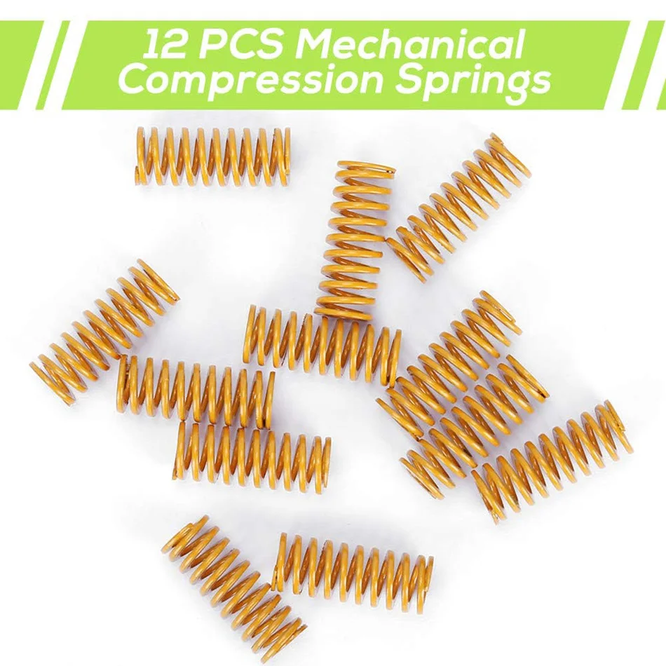 12pcs 3D Printer Die Spring 8mm OD 20mm Long Light Load Compression Die Spring Heated Bed Springs for Creality Ender 3s Bed