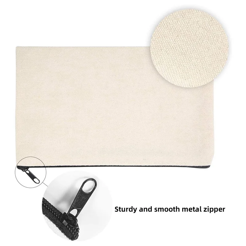 20 piezas bolsa para manualidades DIY en blanco estuche de bolígrafo de lona bolsas de maquillaje en blanco-bolsa de lápices de lona bolsa de cosméticos de lona de algodón bolsa de viaje