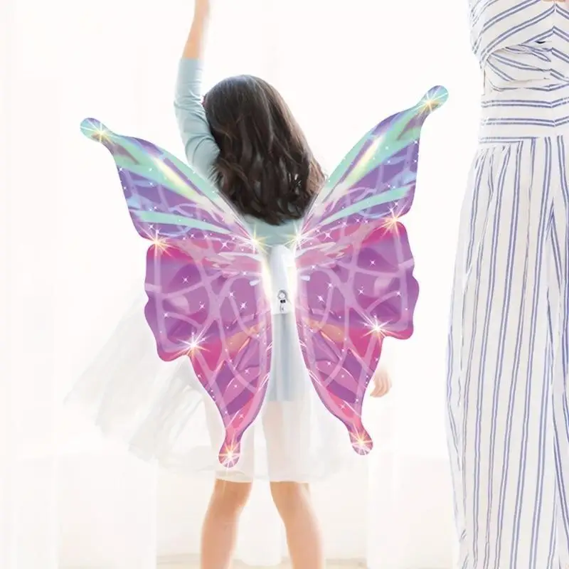 

Glowing Butterfly Wing Costume With Music Princess Dress Up Wing For Girls Christmas Birthday Party Celebration Wear