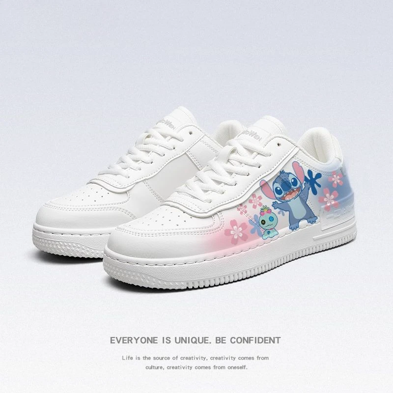 Cartoon Stitch Schoenen voor volwassen meisjes Witte sneakers Student Casual platte schoenen Lage staat wandelschoenen Dames sneakers