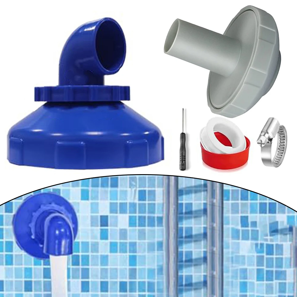 360° Rotatable Pool Inlet Nozzle Kits For Intex 32/38mm Outlet Air Vent Swimming Pool Replace Pool Nozzle Hose Clamp Sealing Tap