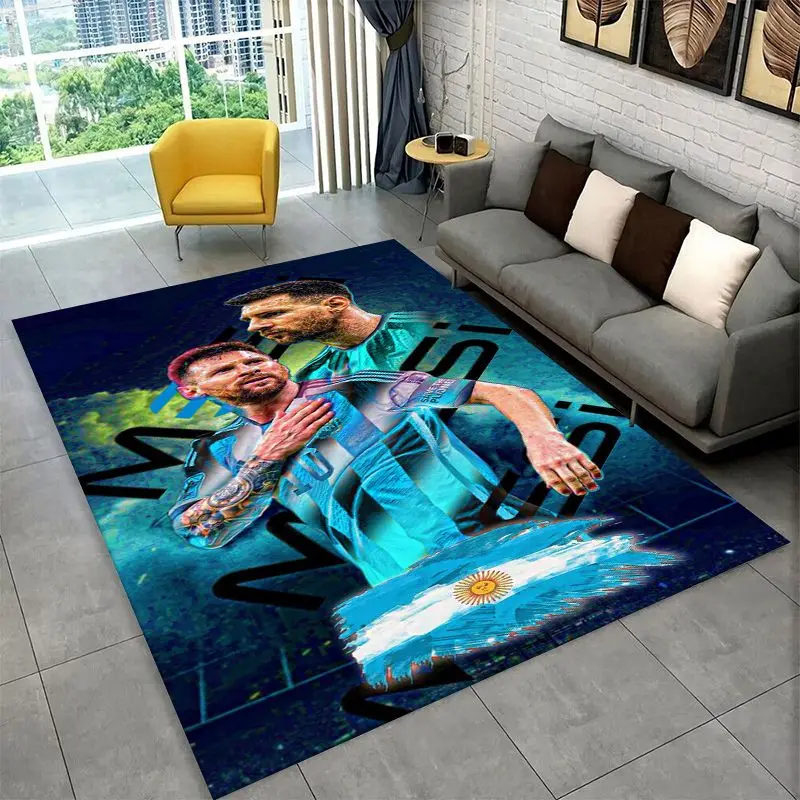 Football Goat M-Messi Sport Non-Slip Area Rug for Living Room,Bedroom,Playroom,Soft Carpet Floor Mat Home Decor Rug  Room