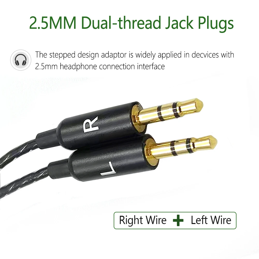 Headphone Audio Upgrade Cable 3.5mm to 2.5mm jack Conversion AUX Cable for Sol Republic Master Tracks HD V8 V10 V12 X3