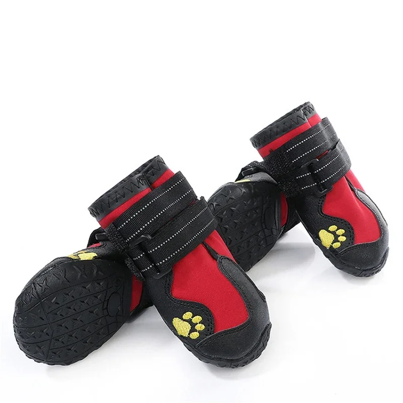 Footwear Socks For Medium Large Dog 4Pcs Set Pet Shoes Reflective Waterproof Boots Warm Snow Rain Anti Slip New