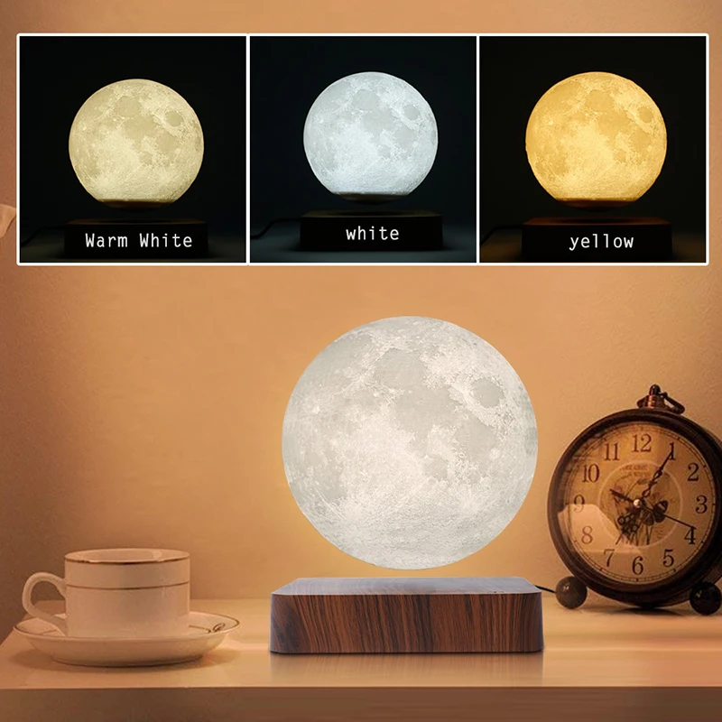 Imagem -05 - Levitação Magnética Ajustável Moon Light Maglev Moon Lamp Impressão 3d True Moon Aparência 14cm 18cm Cores