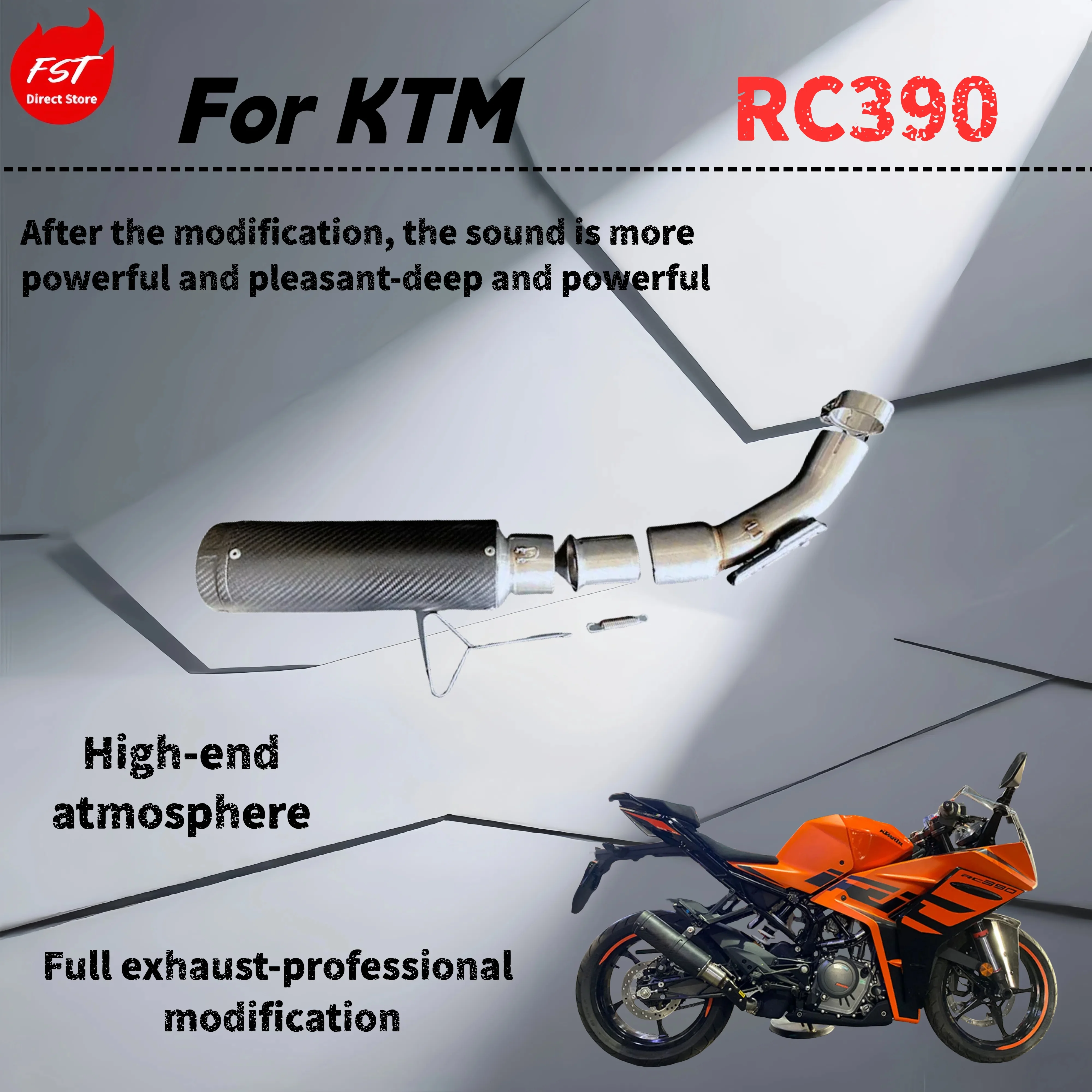 

For KTM RC390-Modified full exhaust pipe-the sound is deep, rich and powerful