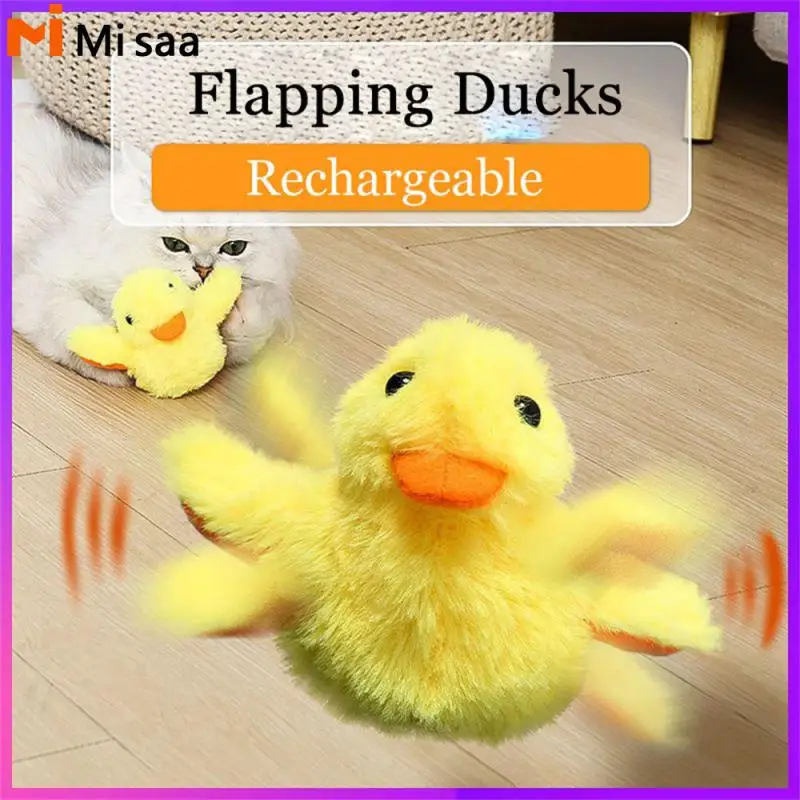 Flapping Duck catおもちゃ、洗える充電式ポリエステルトレーニング、噛む、重力ラッシュ、タイプc充電、安全アクセサリー