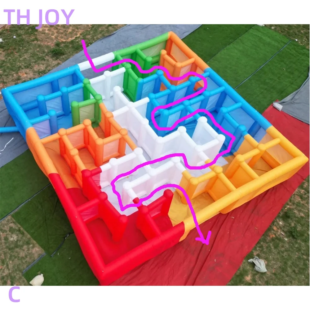 

fast air ship to door, ourdoo Inflatable Maze obstacle games, 8x8m colorful customized Inflatable Maze laser tag Games field