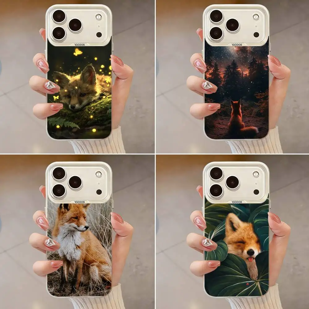 

Cute Animal Fox Phone Case For iPhone 17,16,13,12,X,11,15,14,Pro,Max,Plus,SE4,Air,Mini White IMD HD Matte
