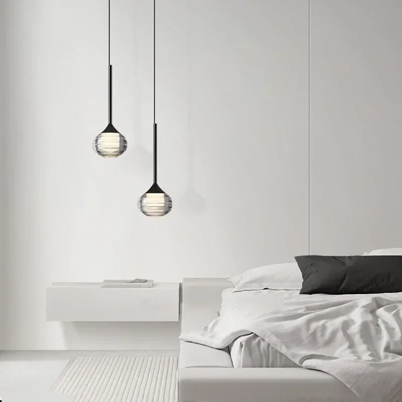 

SANDYHA Modern Lift Design Glass Pendant Light Minimalist LED Lamps for Living Room Dining Table Bedroom Lighting Decoration