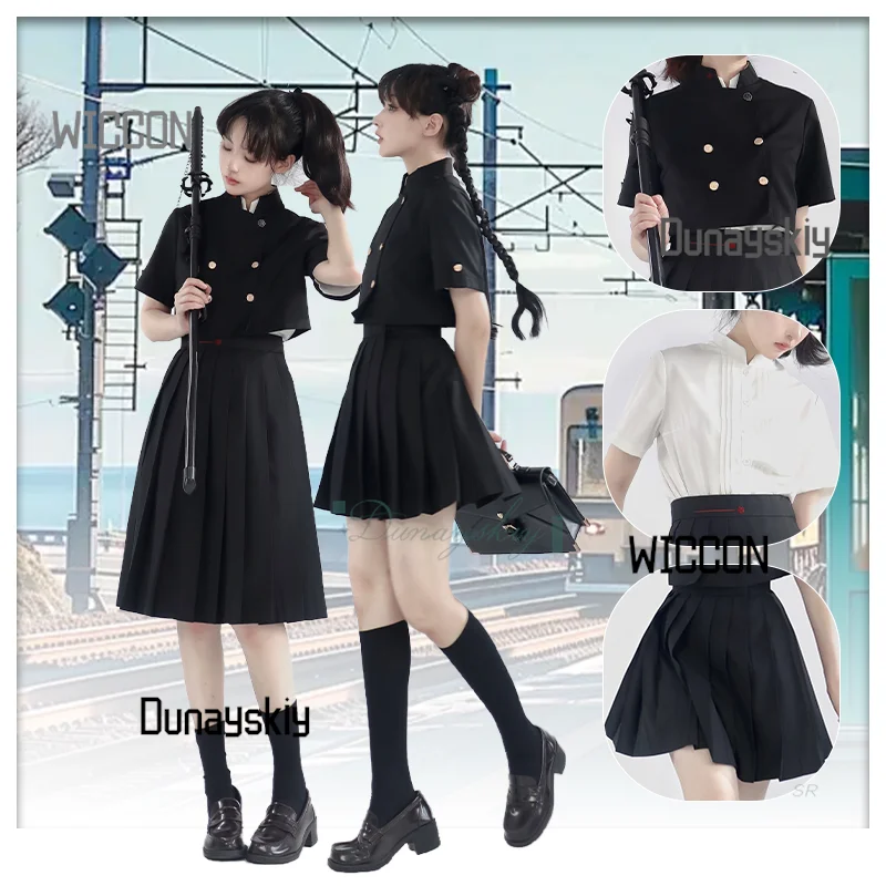 

Y2K японская девушка Harajuku однотонный JK Jirai Kei костюмы для косплея для девочек Kawaii милая юбка вечерние повседневные Хэллоуин