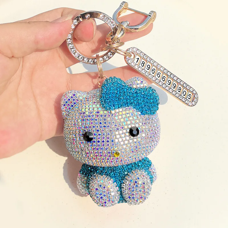 Sanrio Hello Kitty nouvelle poupée exquise mignonne princesse Simple voiture porte-clés Anti-perte plaque d'immatriculation pendentif porte-clés cadeau de vacances