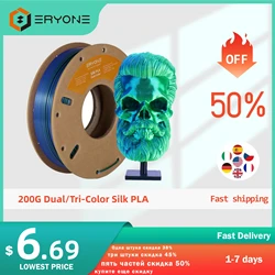 ERYONE FDM 3D 프린터용 실크 PLA 필라멘트, 이중 및 삼색, 고품질, 임프레소라 3D 프린팅, 1.75mm ± 0.03, 200g