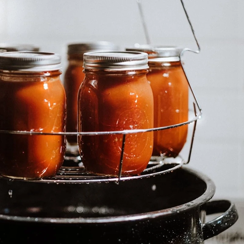 Enlatador de banho de água de aço inoxidável com rack de frasco, utensílios de cozinha, fácil de usar, 2 unidades, 21,5 quartos