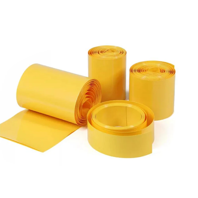 PVC-Schrumpffolie für Lithium-Batteriepacks, Schrumpfschlauch für Batterieverpackungen, Isolierverpackungsfolie, gelb – Detail 4