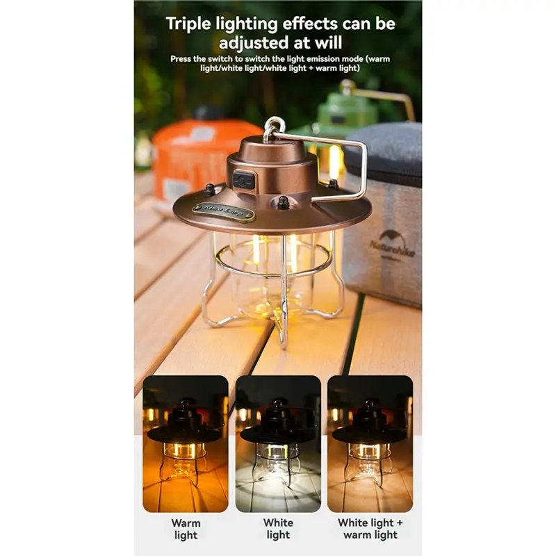 A36T-Outdoor Electric Lanterns Camping Lantern Rechargeable Light Dimmable 3 Modes For Tents For Hiking Fishing B