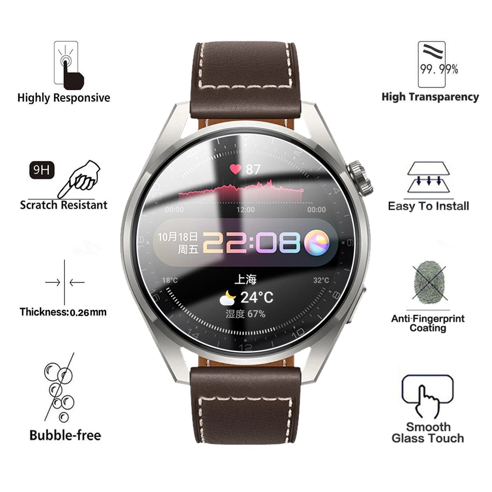 Film de protection HD en verre pour Huawei Watch 3 Pro, accessoires Smartwatch, protecteur d'écran, Guatemala, 48mm, 46mm