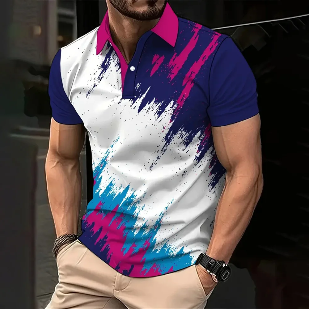 

Breathable and Quick Drying Badminton Tennis Lapel Sports Short Sleeve Golf Jersey Summer Fashion Sports Casual Men's Polo Shirt