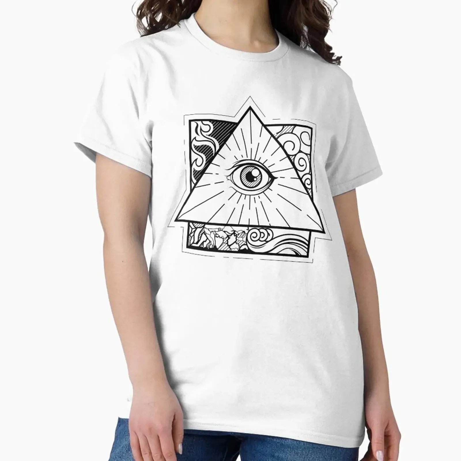 all seeing eye designed and sold by CheMaik vintage Washed Stretched Unisex fashion Breathable Soft Slightly Comfortable
