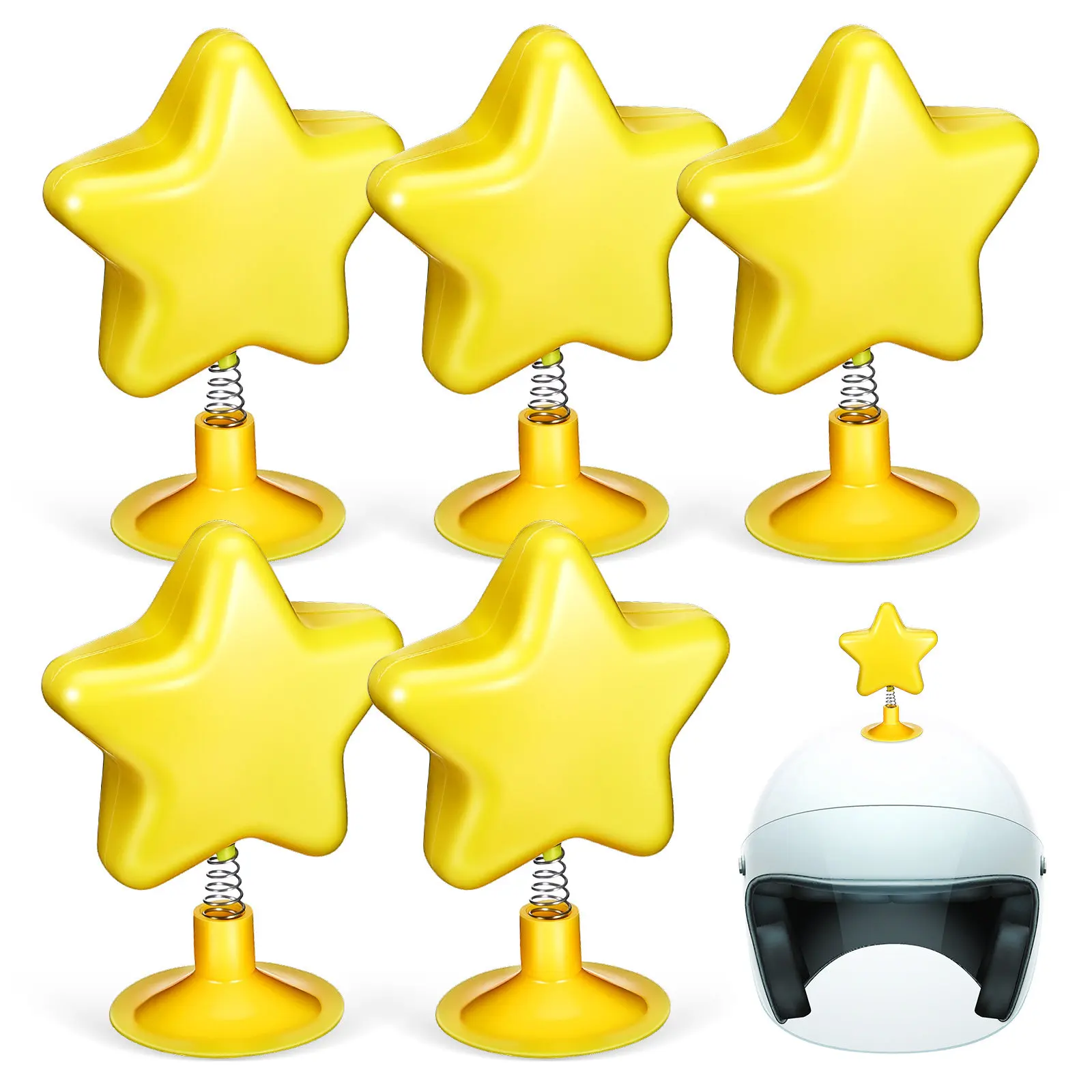 

8Pcs Accessories for Adults Star Topper Decoration Bouncy Ride-on Charm for Bicycle Scooter Ski Helmets Car