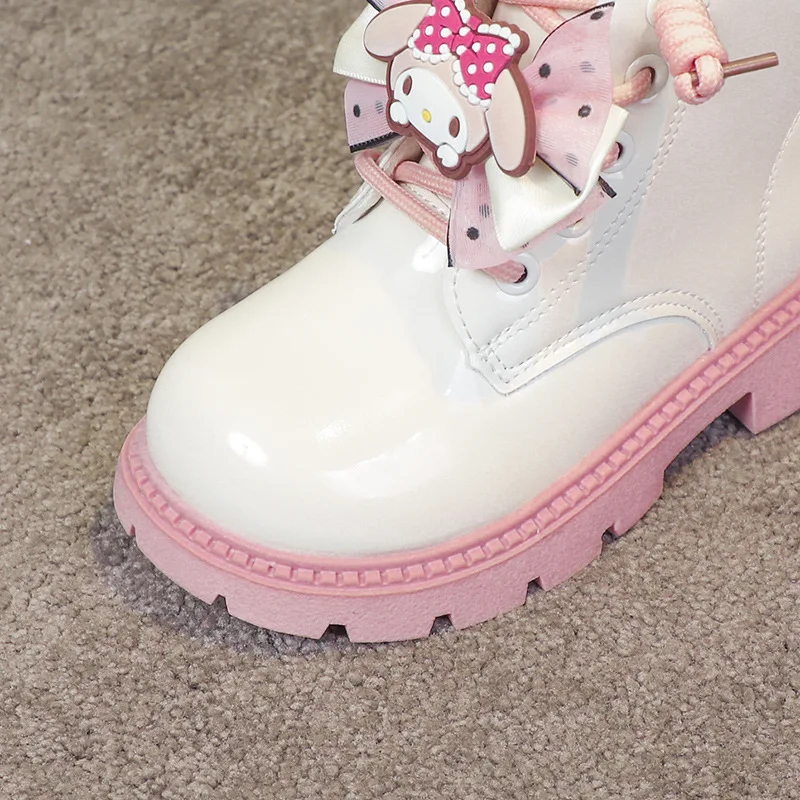 

Kids'Casual Boots Ankle Boots PU Leather Cartoon My Melody​ Winter Shoes For Girls Anti-slip Warm Pink Black Shoes Size 26-36