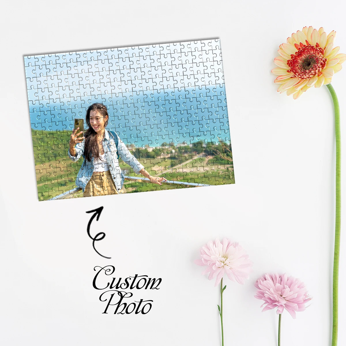 35/150/300/500/1000 قطعة في الهواء الطلق Selfies مخصص صور بازل قطع شخصية الضغط الألغاز صديقة هدية #3