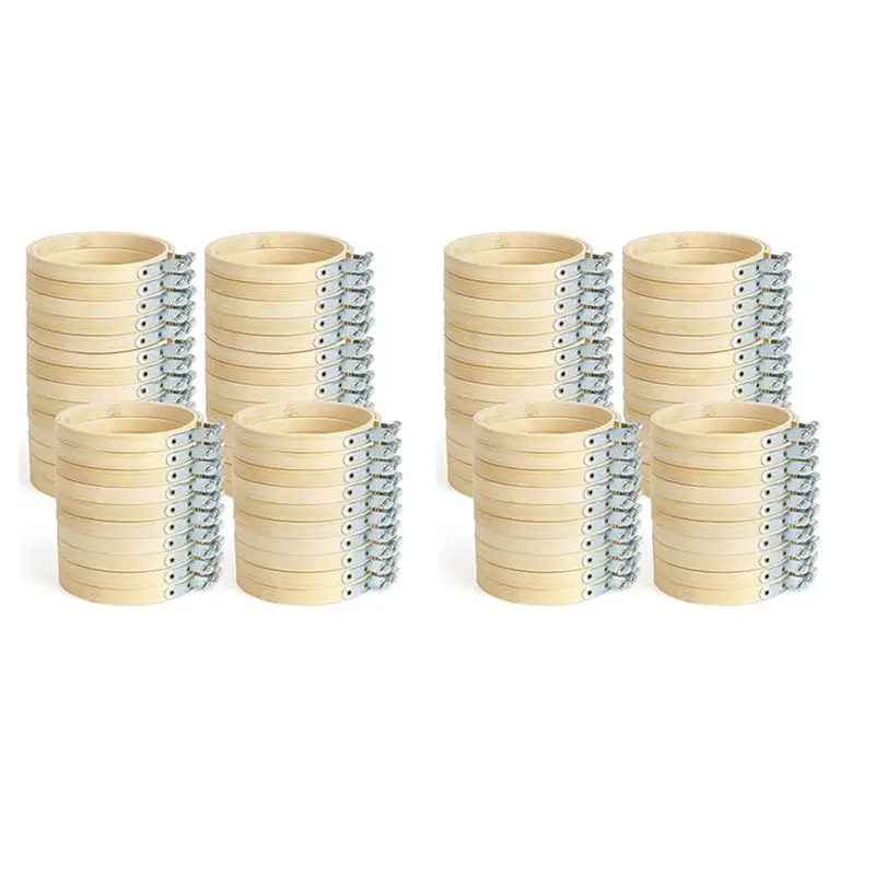 

96Pieces 3Inch Embroidery Hoop Mini Embroidery Hoop Bamboo Round Hoop For DIY Craft Needlework, Sewing And Crafts 8Cm-AT36