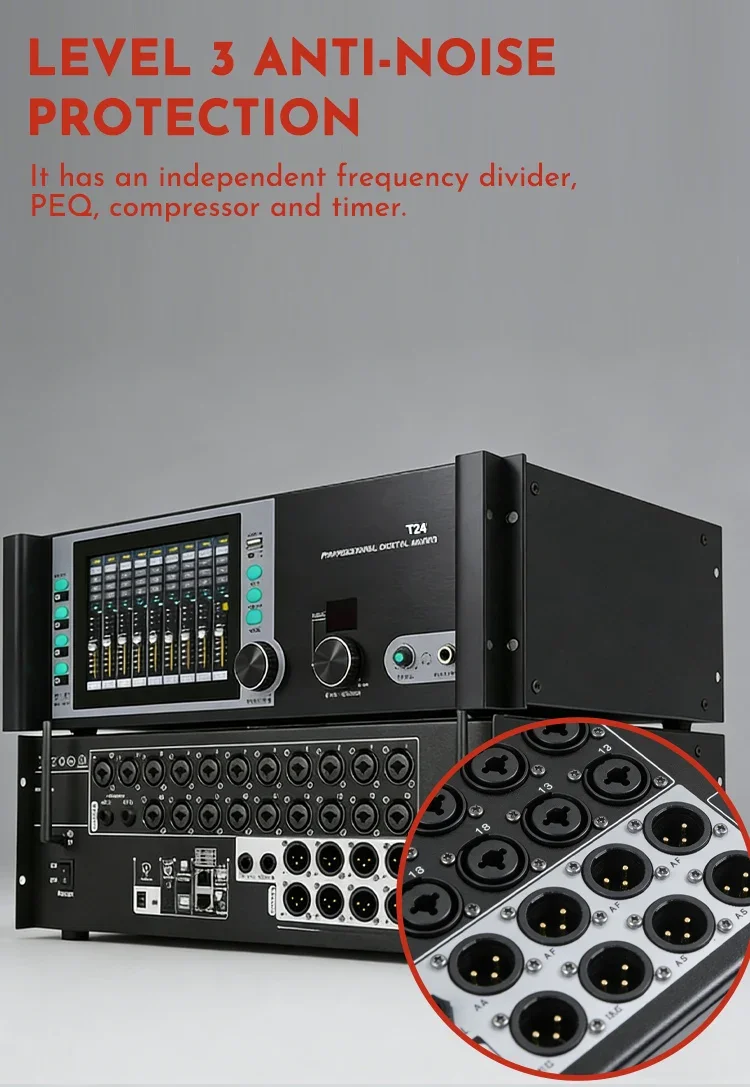 Paulkitson T24 Professioneller Digitalmixer 24-Kanal-Digitalkonsole mit Web-basierter DSP-Unterstützung für Live-Konzerte mit mehreren Systemen – Detail 5