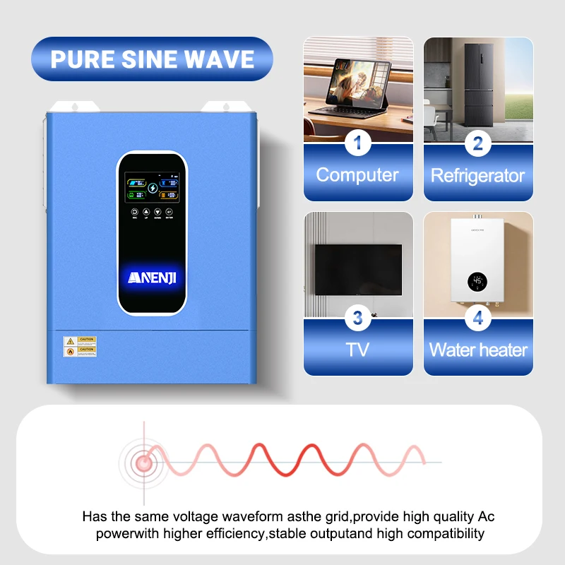 

ANENJI 11KW Solar Inverters Hybrid 48V 220V MPPT Inverter Parallel 6 Max inversor solar híbrido for PV Solar Panel Solar Power