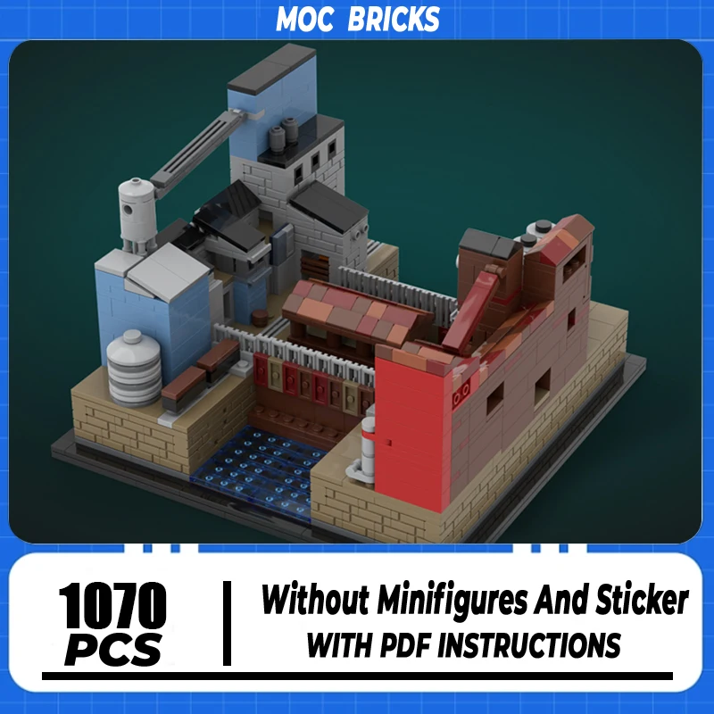 

Street View Model Moc Building Block Modular Team Fortress Model Technology Brick DIY Assembly Defense Build Toy Christmas Gift