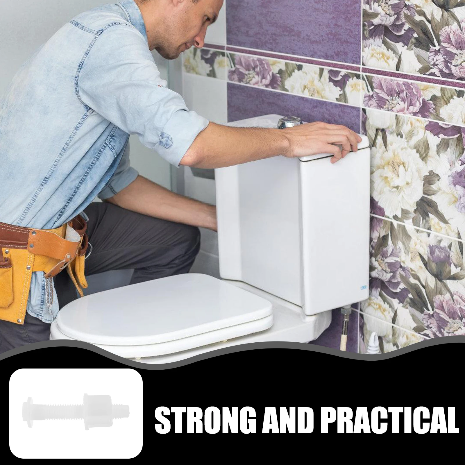 

2pcs Toilet Seat Cover Screws Replacement Kit POM Material Durable Practical Bolt Hardware for Bathroom Hotel Restaurant Old